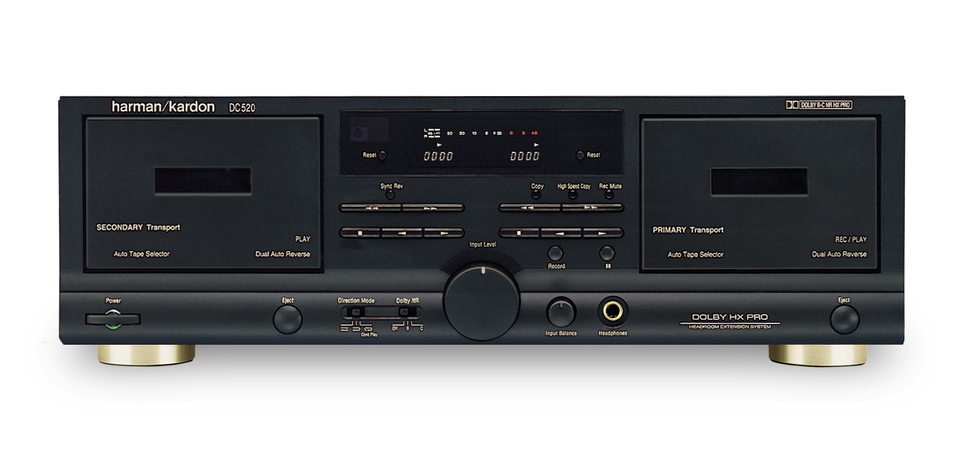 DC 520 - Black - Dual Cassette Deck - Hero